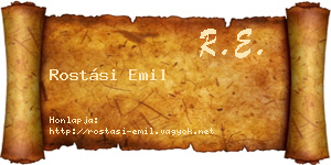 Rostási Emil névjegykártya