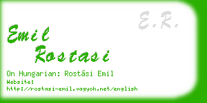 emil rostasi business card